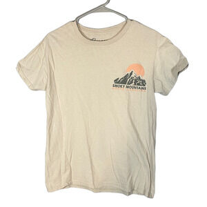 Bowery Supply Co Cream Smokey Mountain Graphic Tee Women Short Sleeve Casual Sm